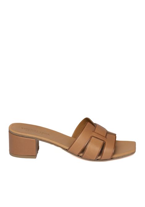 Tan leather sandal VINCENT VEGA | ASSIA PQ40HDVIT-CUOIO